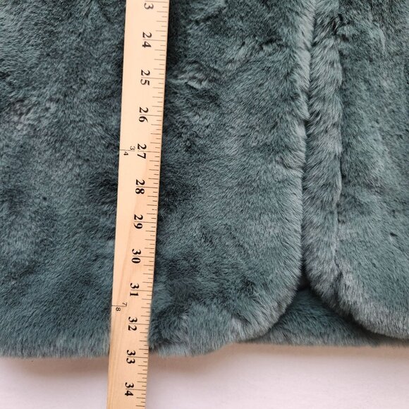 Lovestitch Electric Feel Pine Green Faux Fur Coat Soft Cozy Warm Winter Medium - Picture 12 of 13